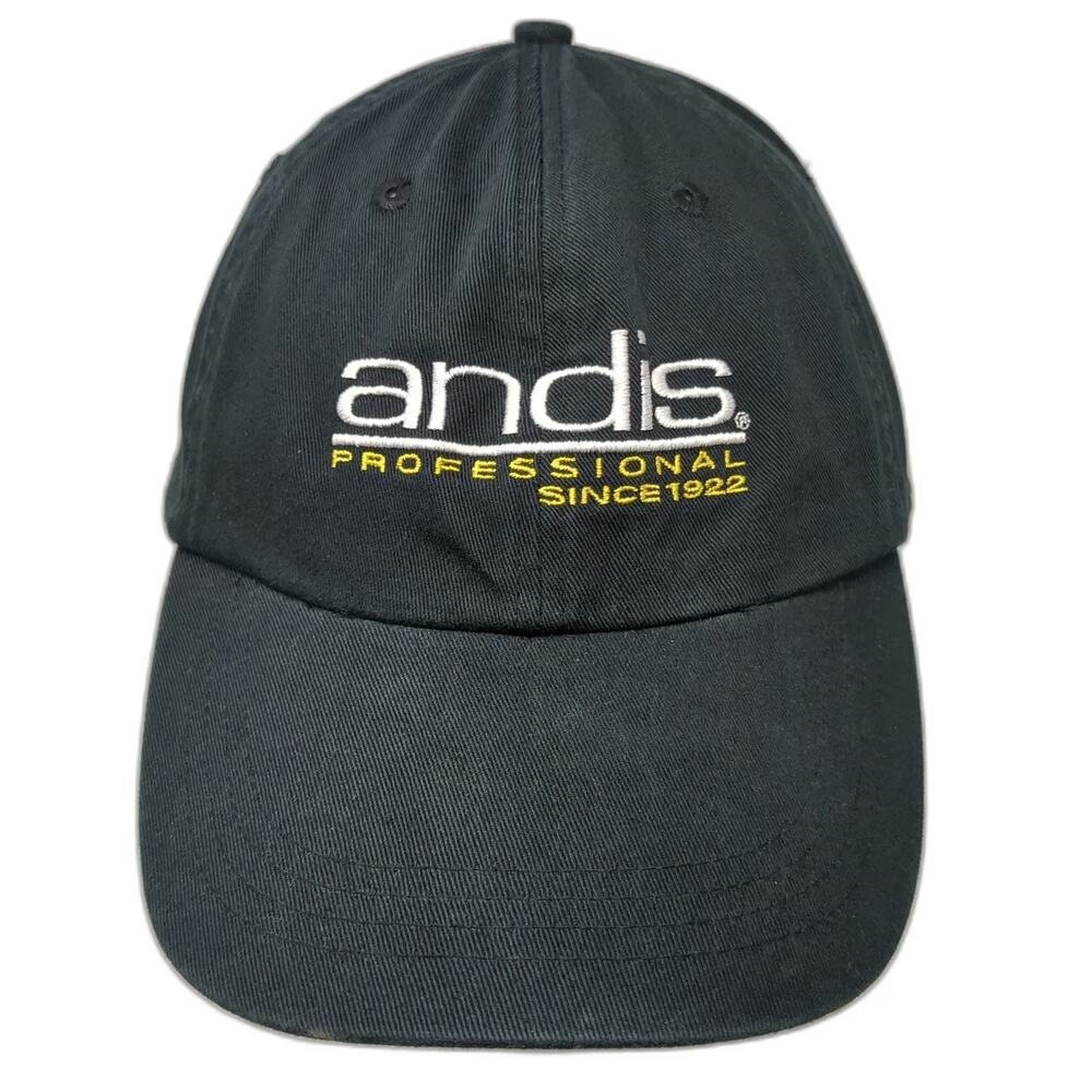 Andis Professional Hat Black One Size Baseball Cap Slideback Grooming Logo